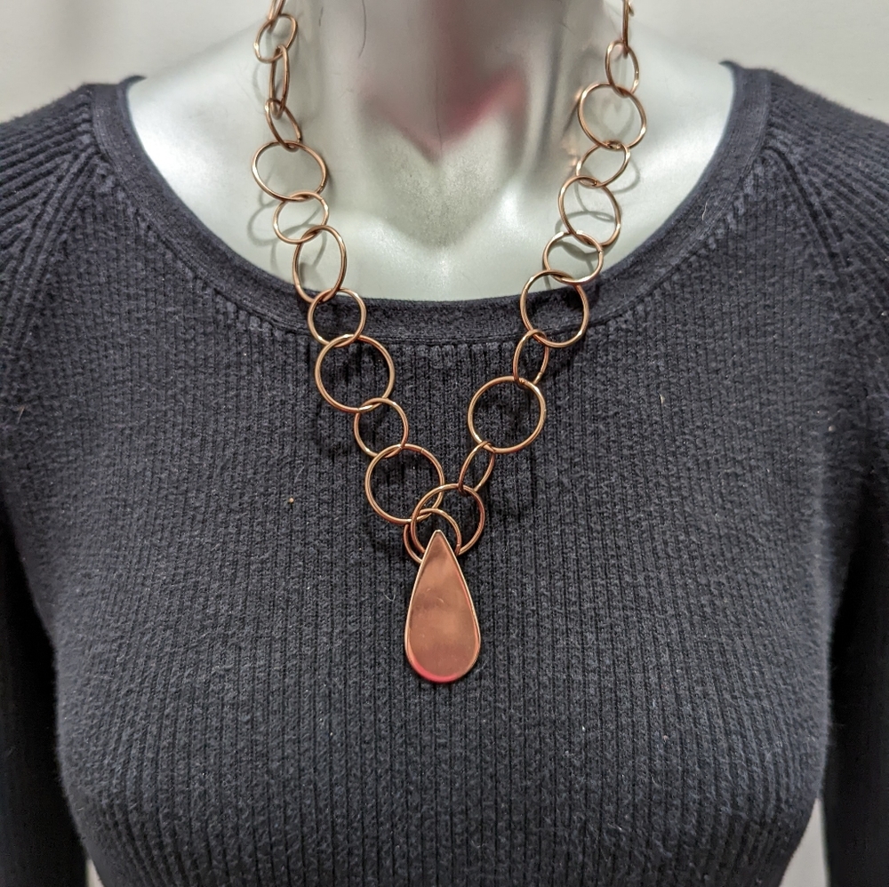 Statement Necklace Circles Bronze Color